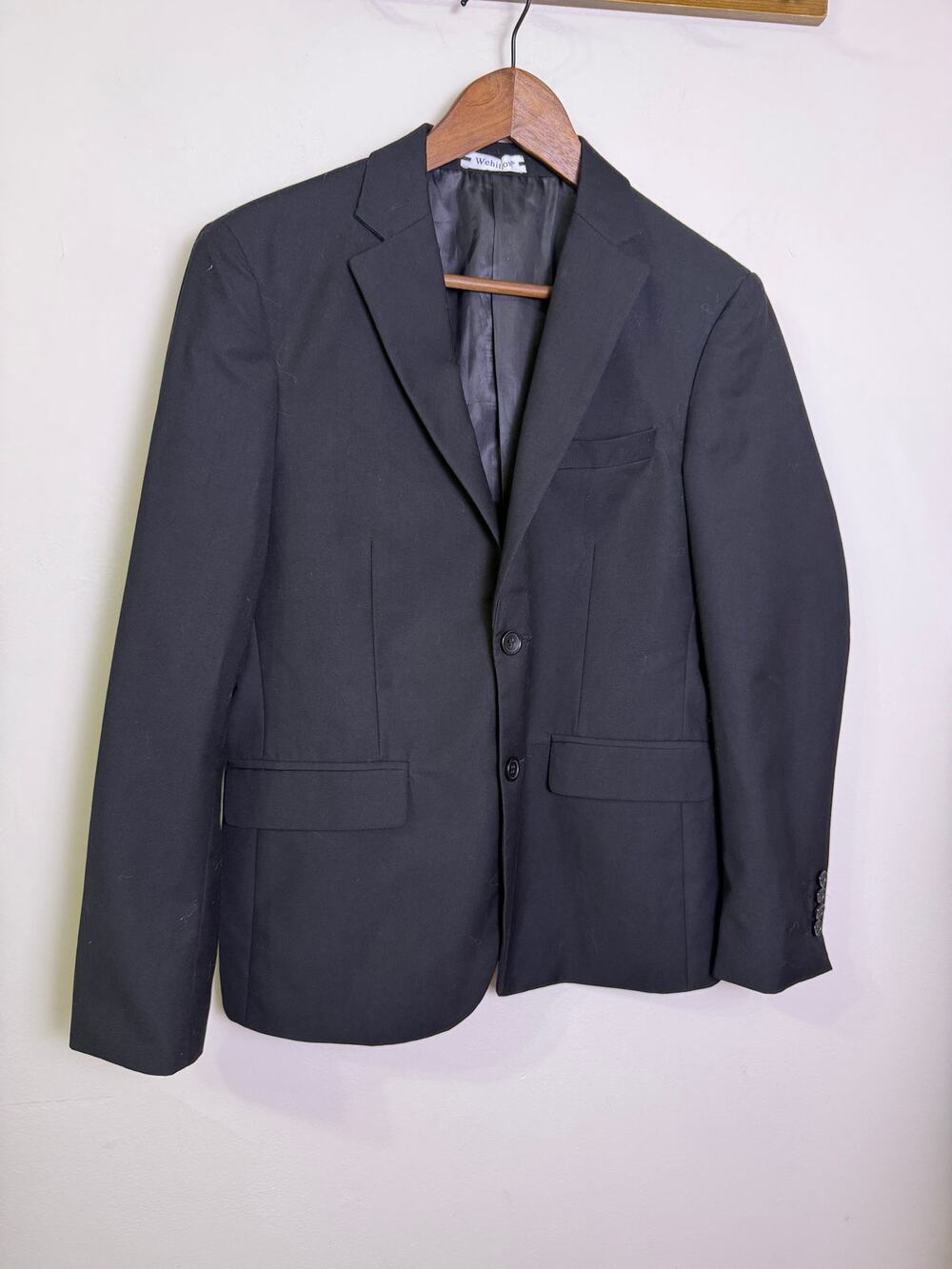 Wehilion Black Blazer Jacket XS Slim Fit Formal Business Suit Coat